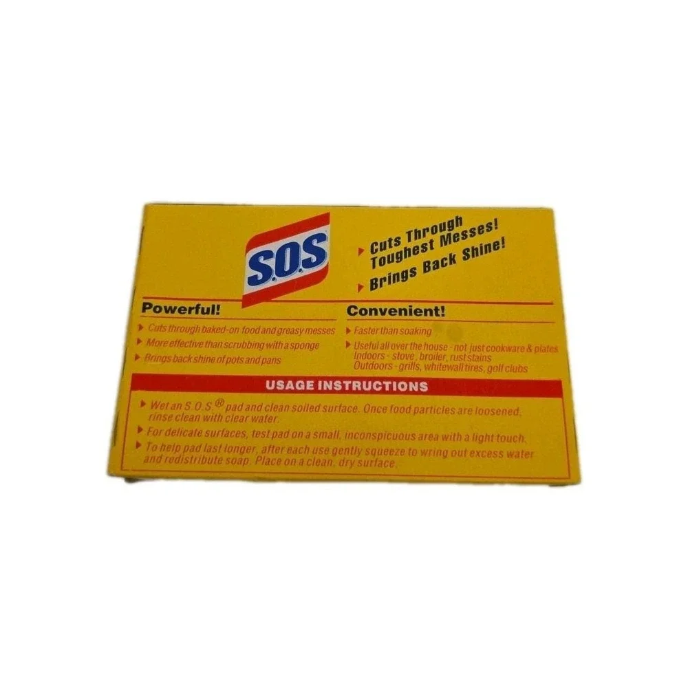 Vintage‎ SOS Pads Steel Wool Soap Pads 4 ct Dated 1995